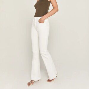 Unpublished Jan High Rise Slim Flare Jean 28 White